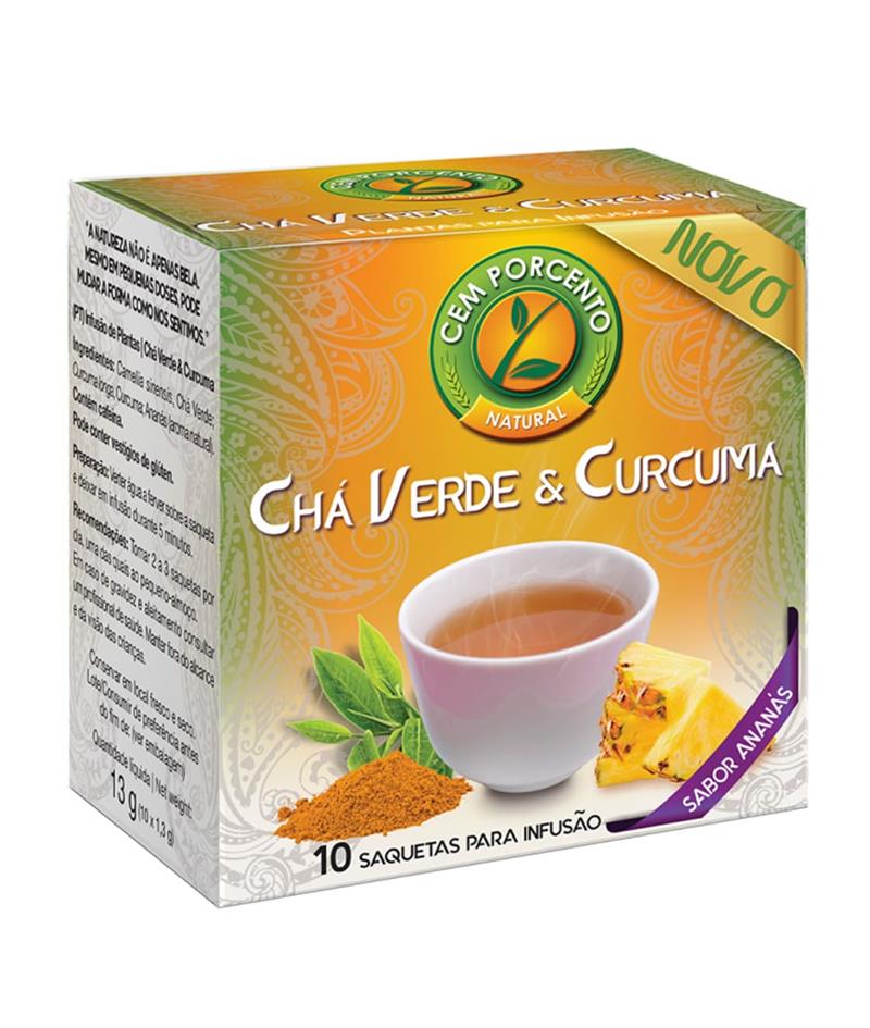 chá verde e curcuma infusão 10 saq