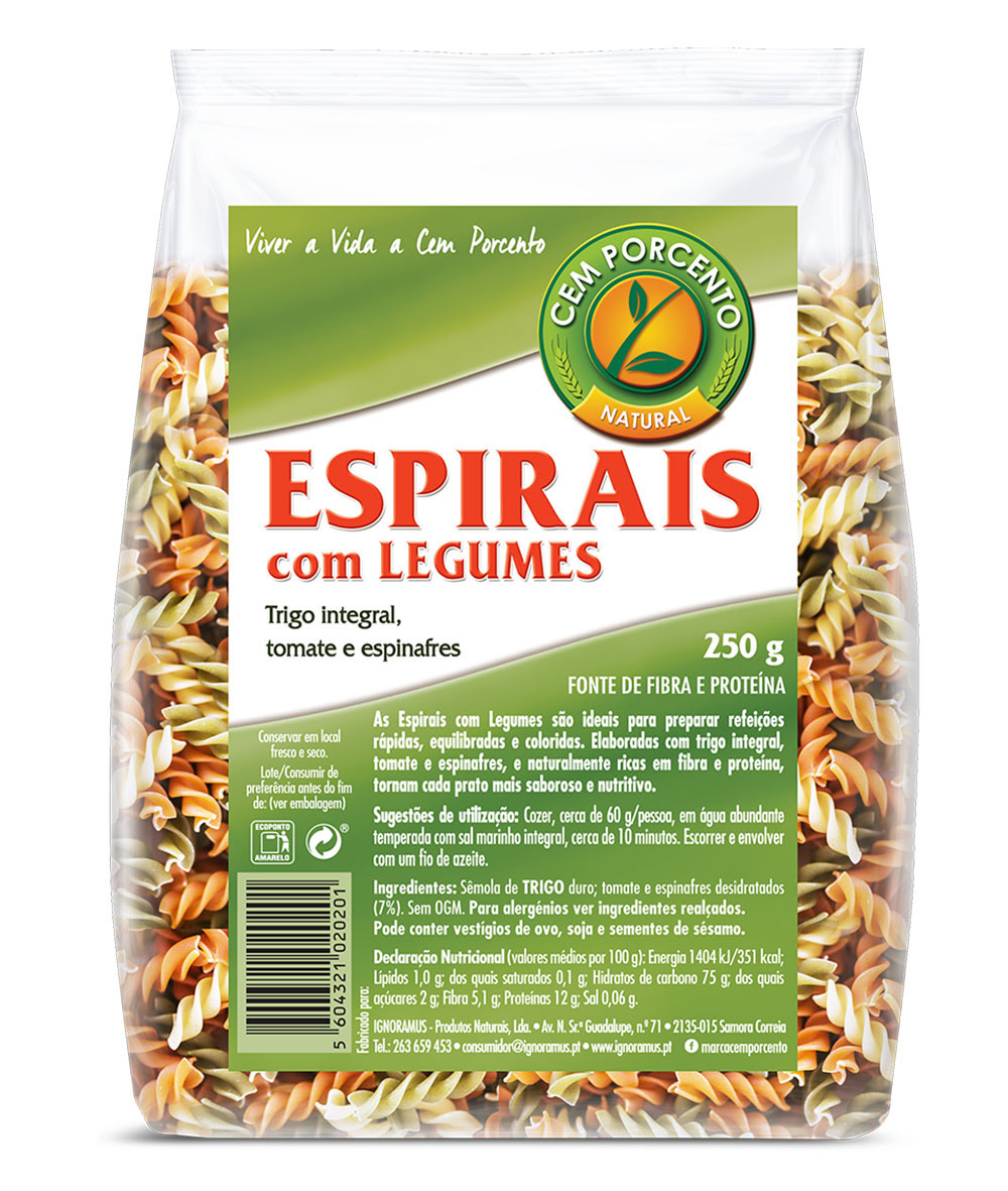 espirais com legumes 250g
