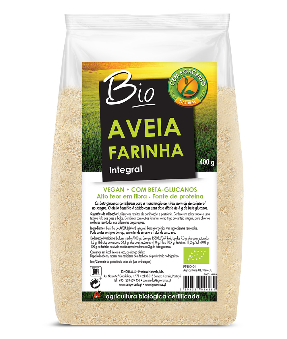 farinha de aveia integral bio 400g