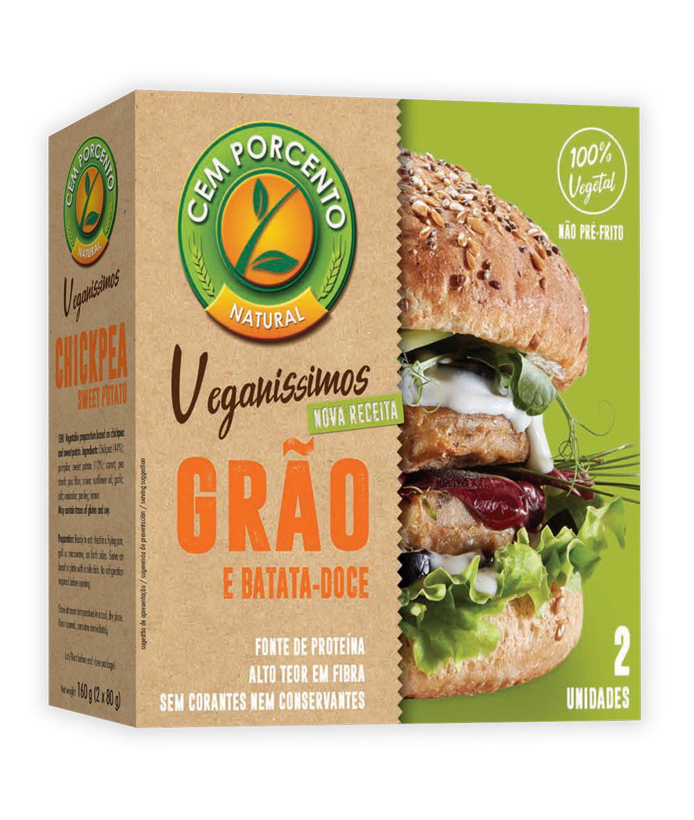 hambúrguer grão e batata-doce 2 unidades - 160g