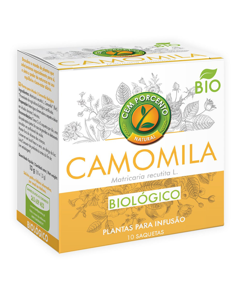 infusão camomila bio 10 saq