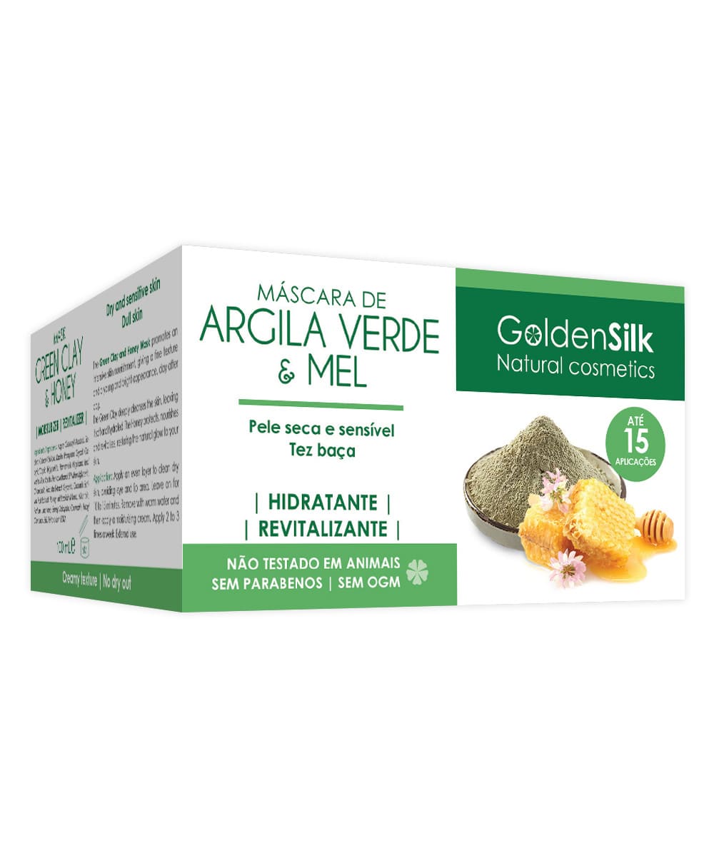 máscara de argila verde e mel 100ml