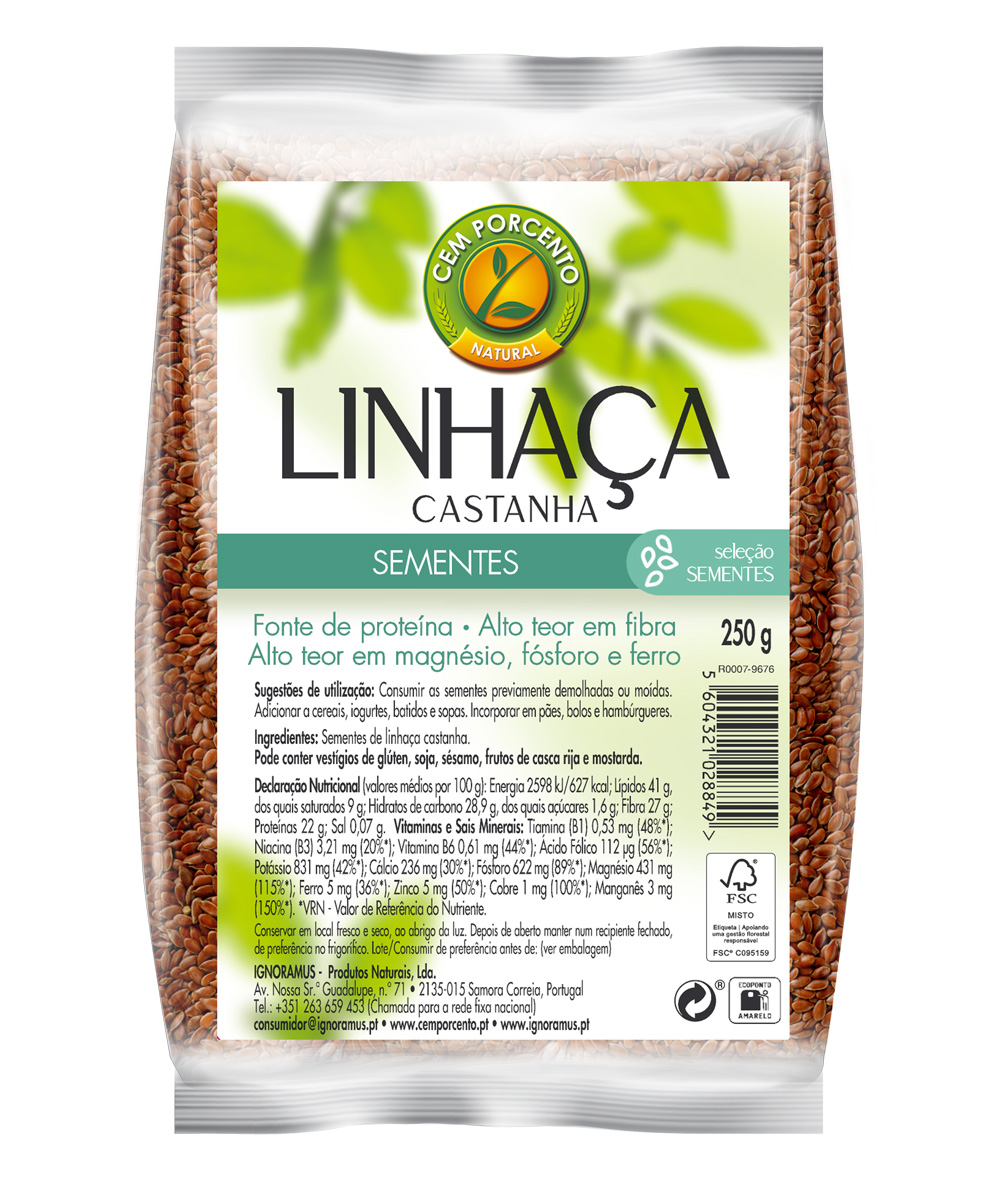 sementes de linhaça castanha 250g
