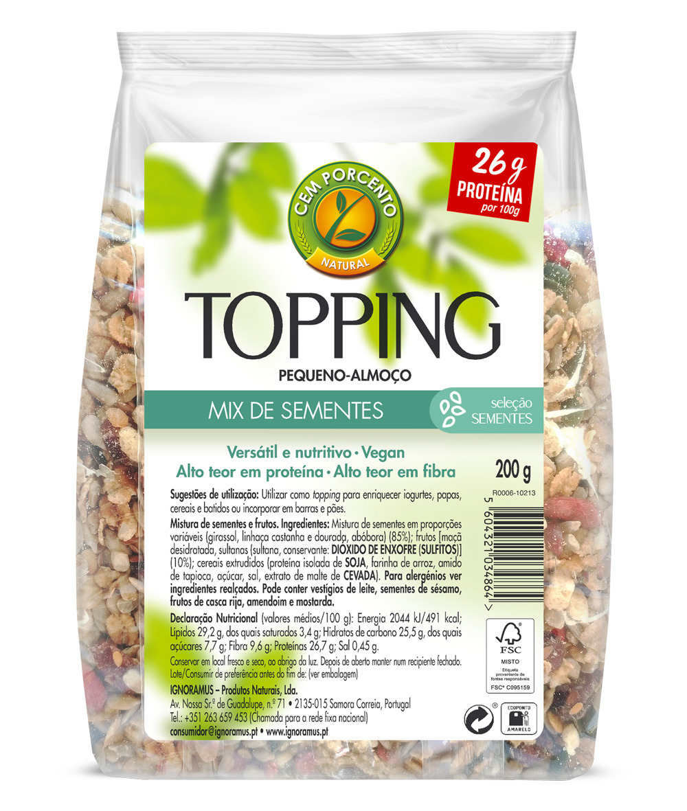 topping sementes pequeno-almoço 200g
