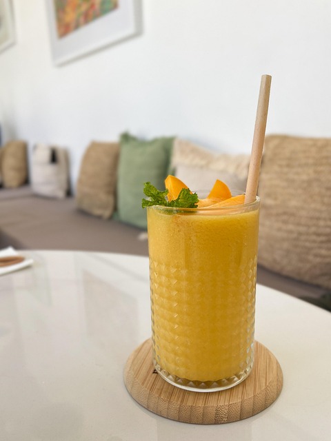 Smoothie Pêssego  e Linhaça